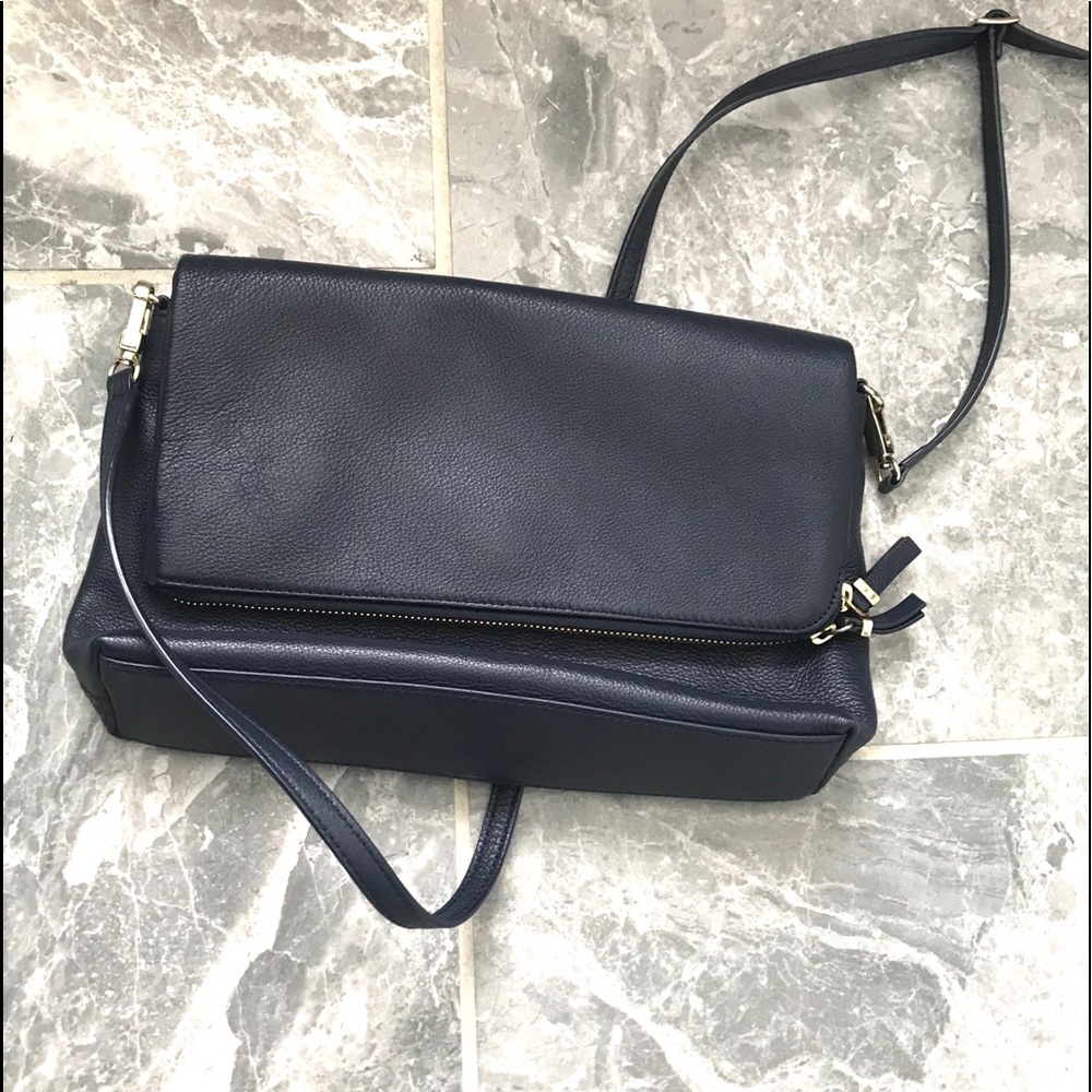 Talbots Navy Leather Crossbody Purse